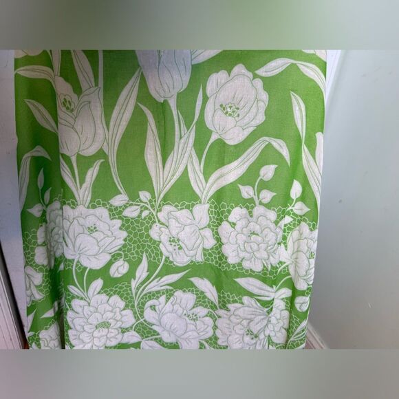 Vintage 1970s Floral Maxi Dress Ruffle Collar Off Shoulder Dress - Picture 10 of 15